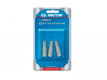 Набор вставок (бит) 1/4&quot, шлицевые, 4,5х0,6, 6,5х1,2, 8,0х1,2, 3 предмета KING TONY 1003LQ