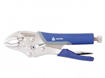 Зажим с фиксатором 175 мм, фигурные губки МАСТАК 036-00175H