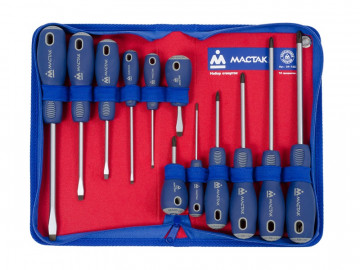 Набор отвёрток в футляре на молнии, 12 предметов МАСТАК 04-12Z