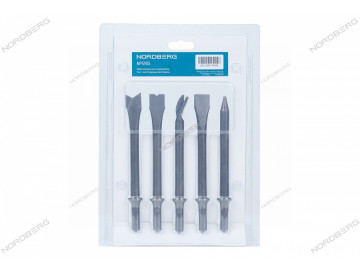 Набор насадок для пневмозубила, 5 шт с шестигранным хвостовиком NORDBERG NP5905