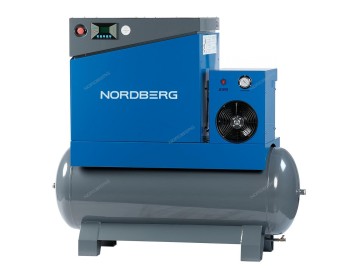 Компрессор винтовой, 7,5 кВт, 10 бар, 900 л/мин, ресивер 260л, IP55, осушитель Nordberg NCC10RD